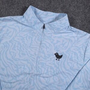 Bad Birdie Drip Tide Pullover Mens M Blue 1/4 Zip Golf Stretch Soft UPF